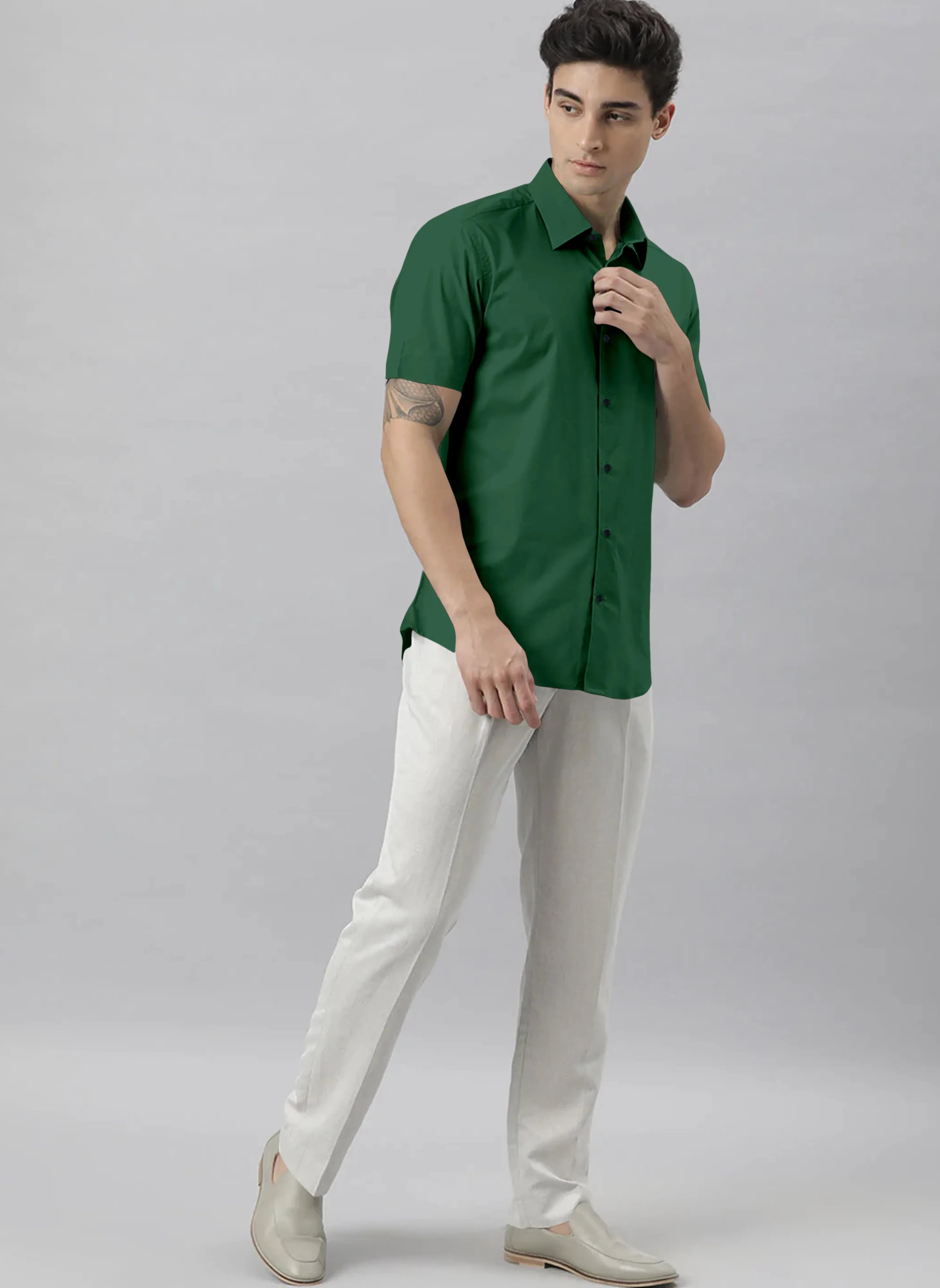 Premium Slim-Fit Lycra Shirt – Green