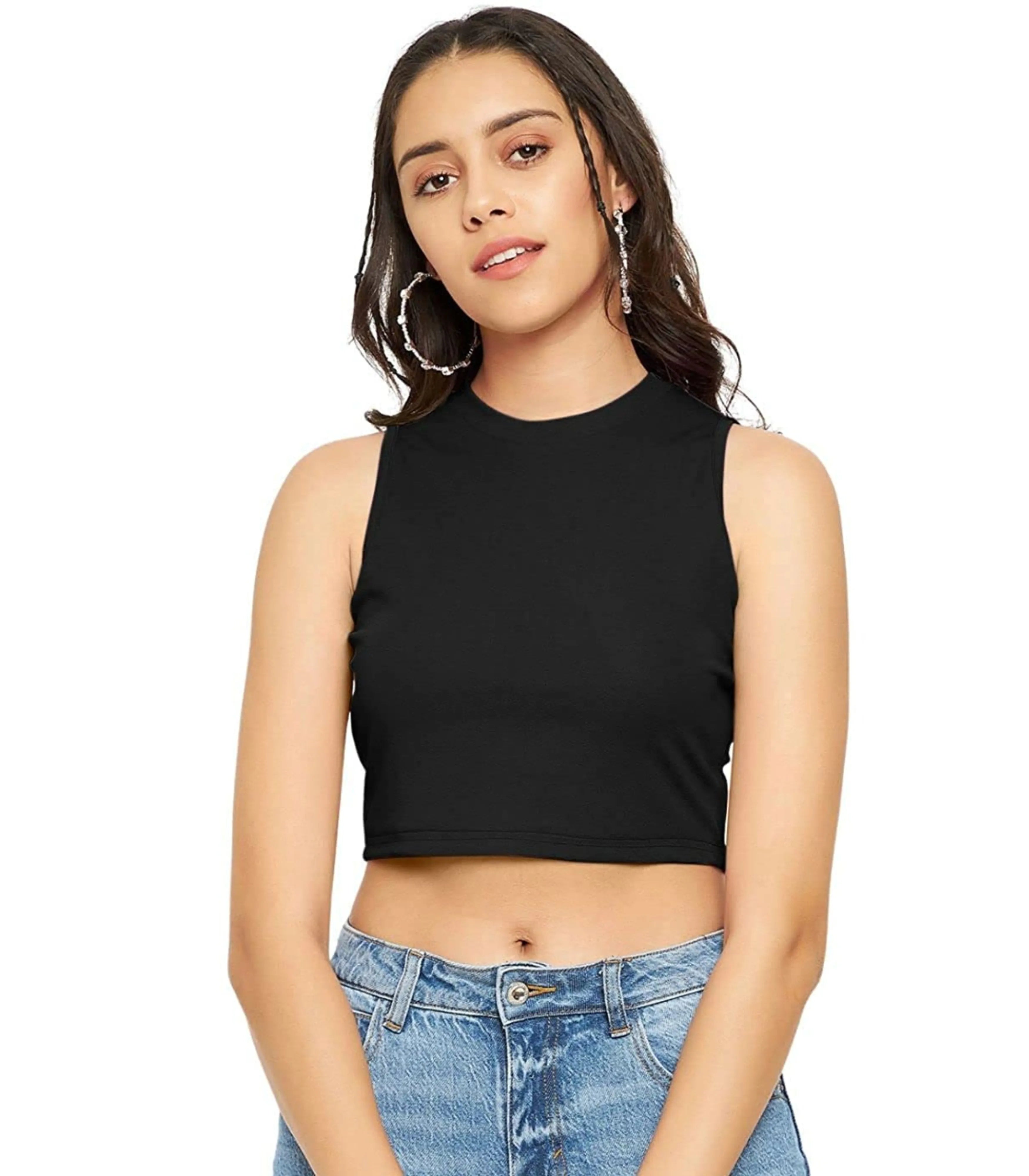 Stylish Crop Top - Midnight Black