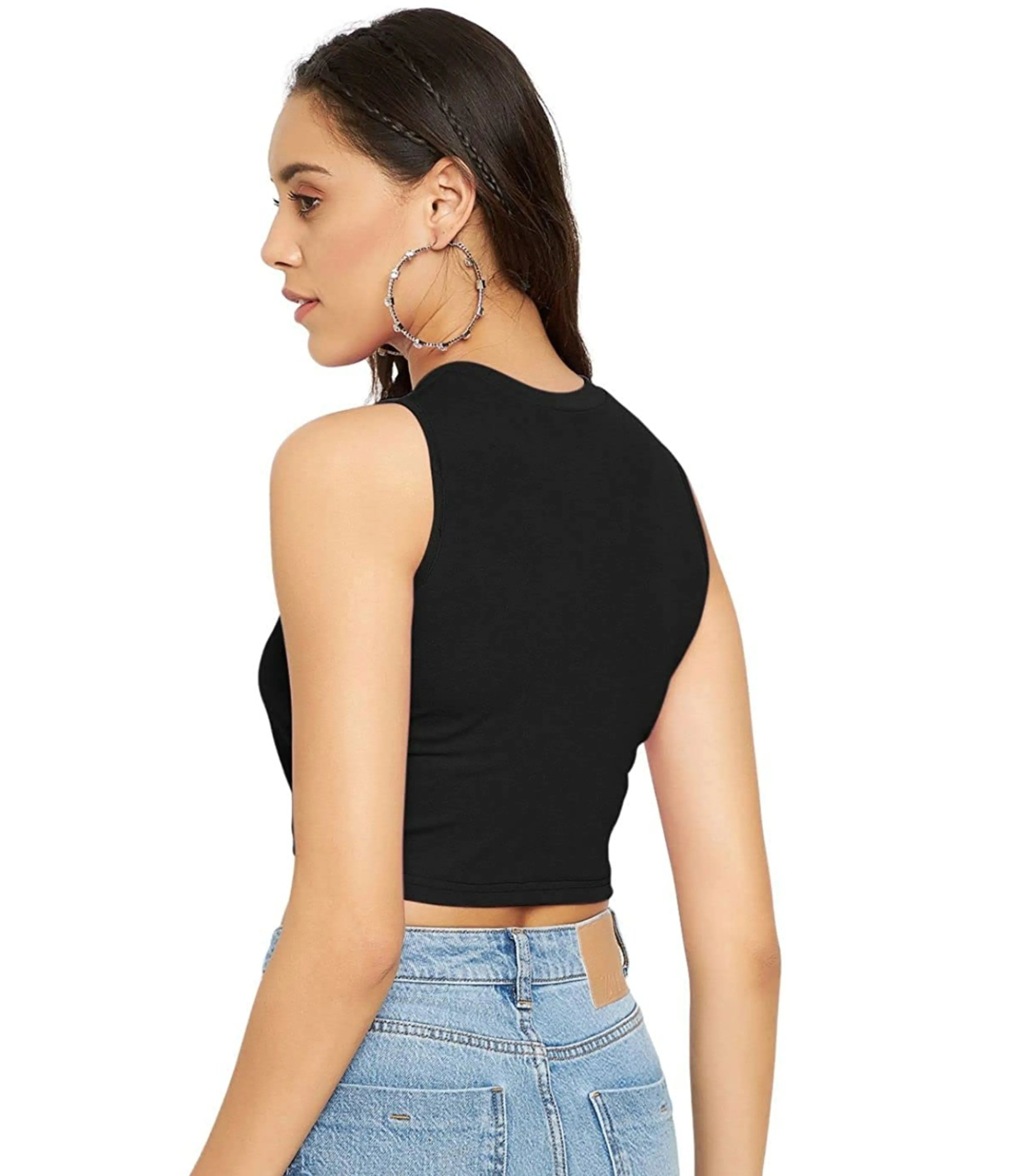 Stylish Crop Top - Midnight Black