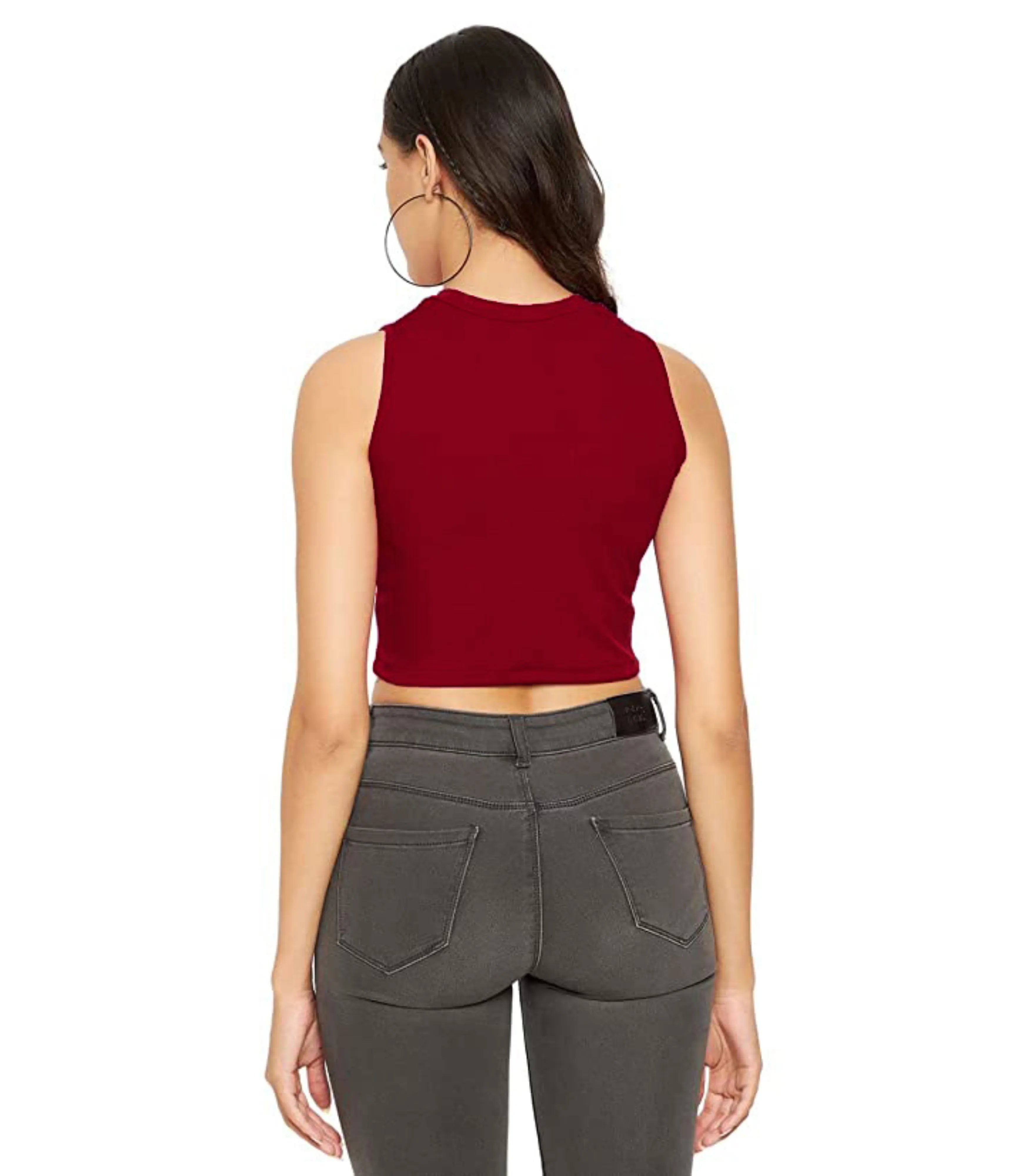 Stylish Crop Top - Maroon