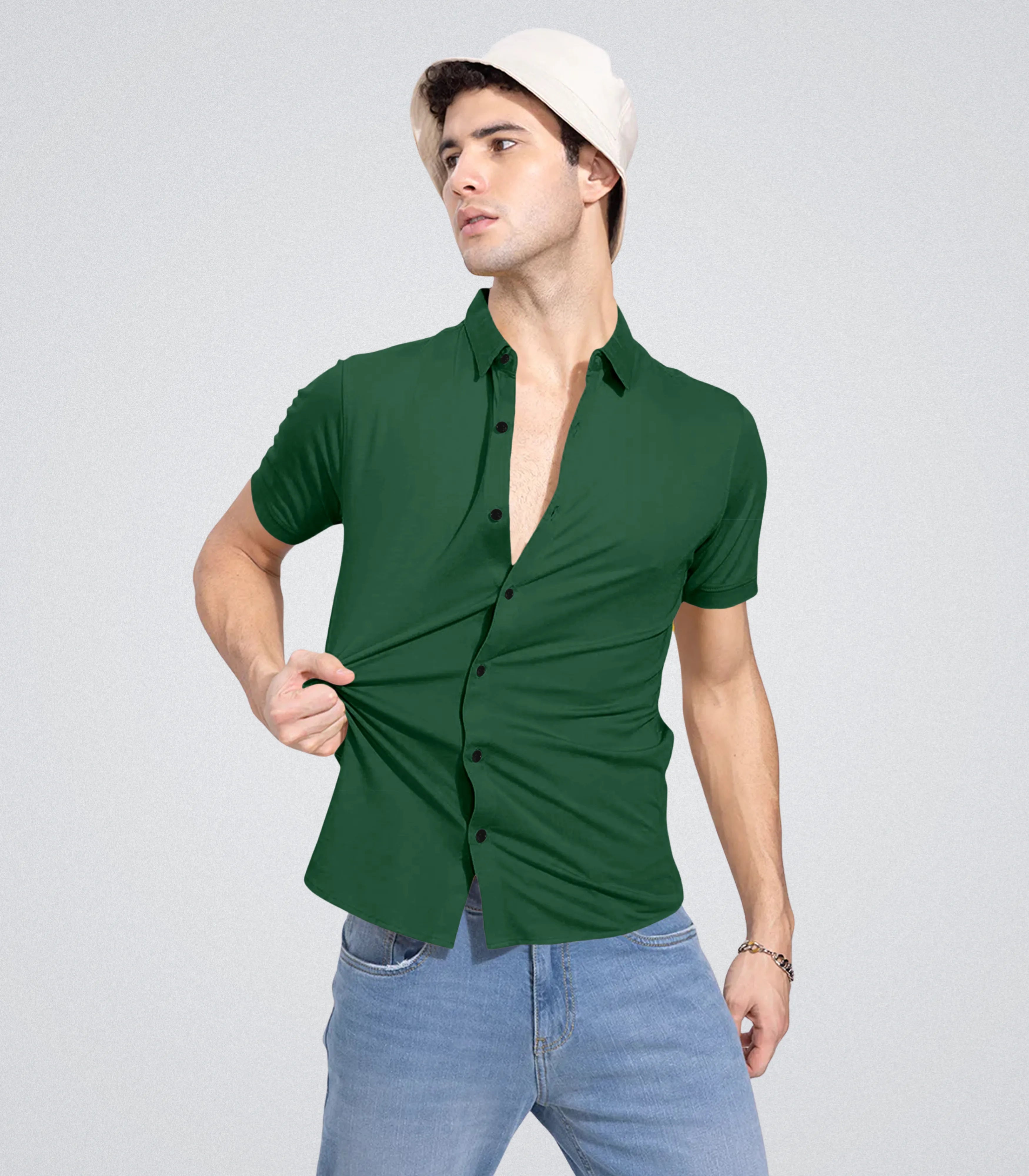 Premium Slim-Fit Lycra Shirt – Green