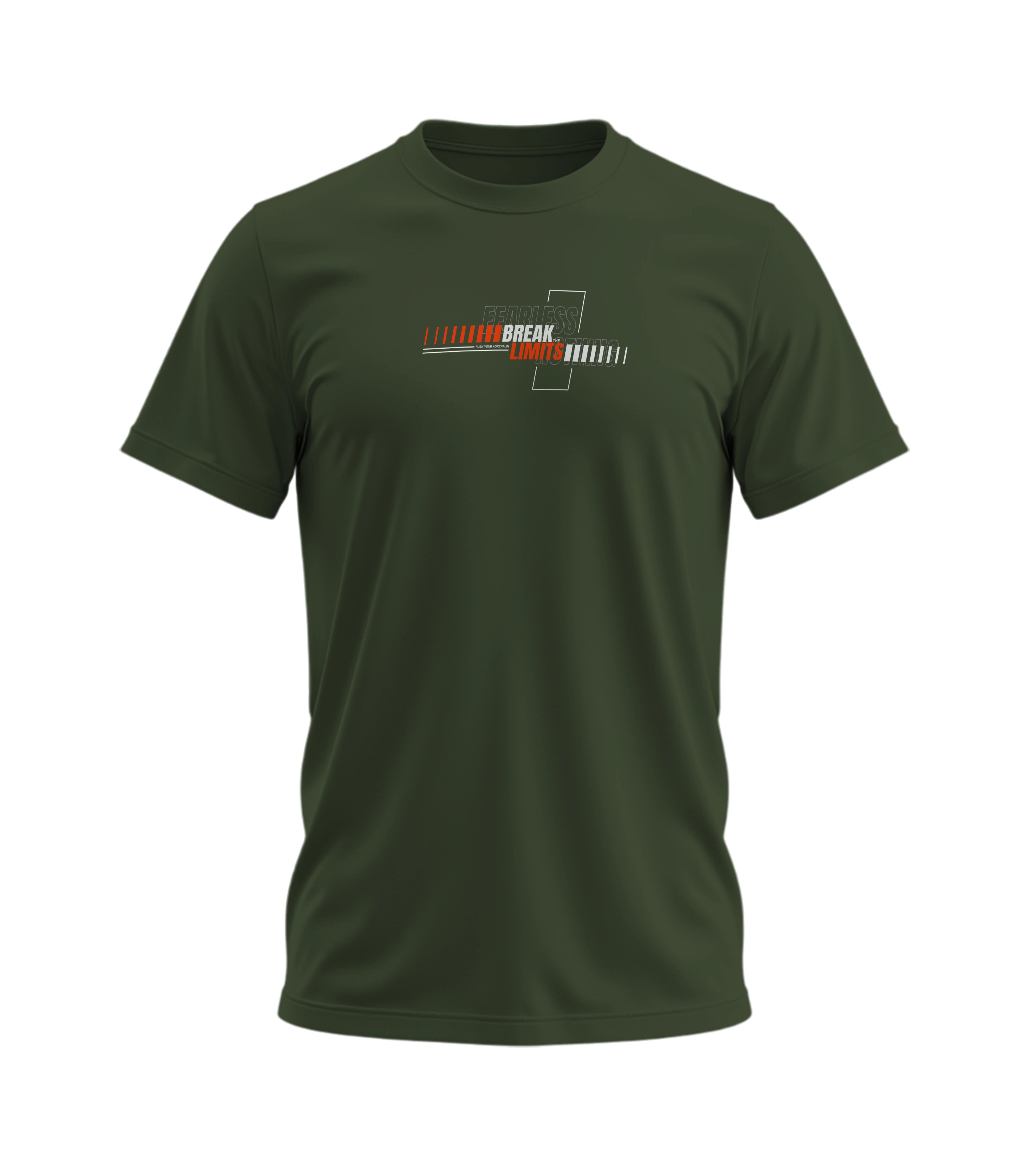 Green t-shirt with a logo on a white background