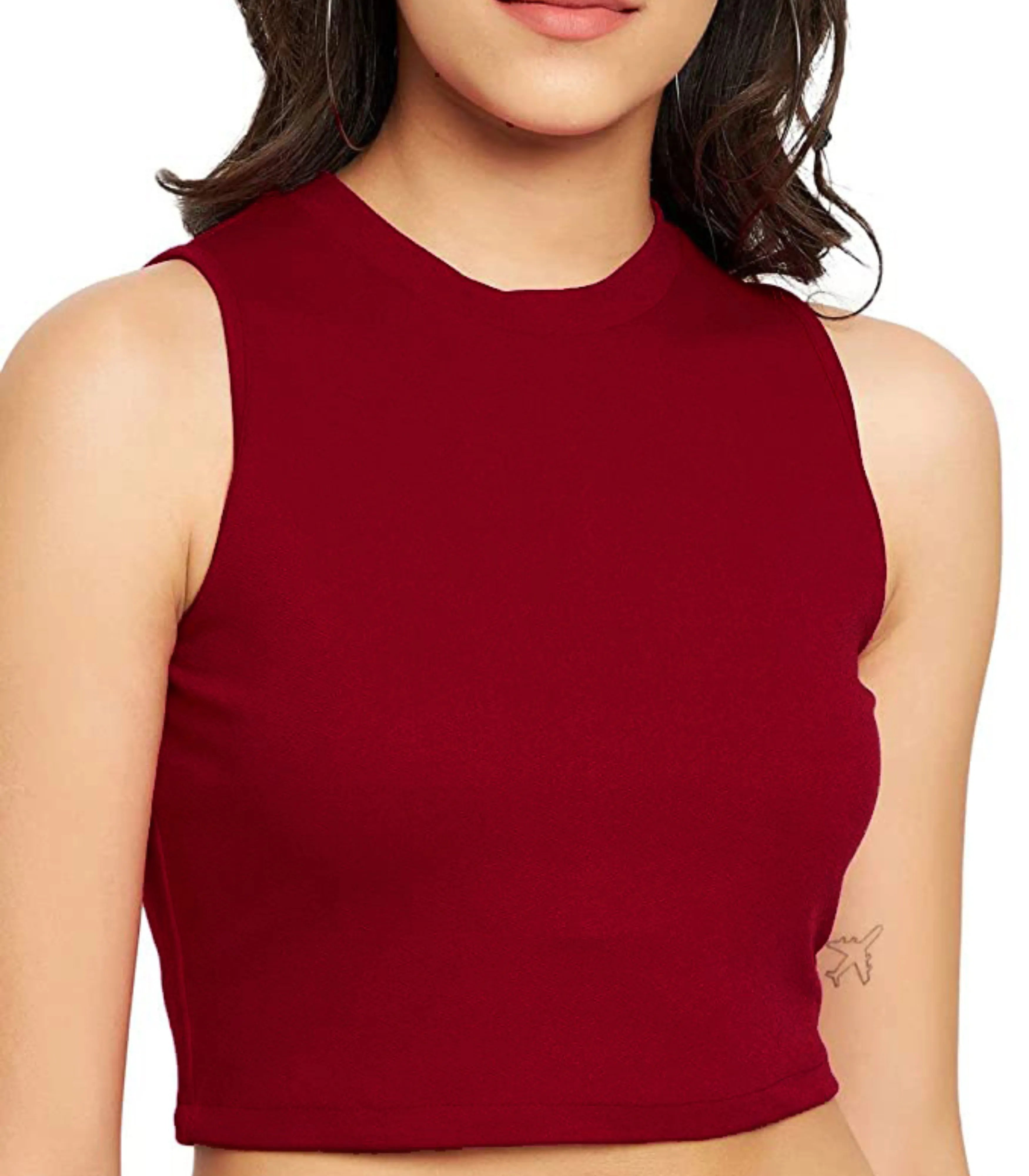Stylish Crop Top - Maroon