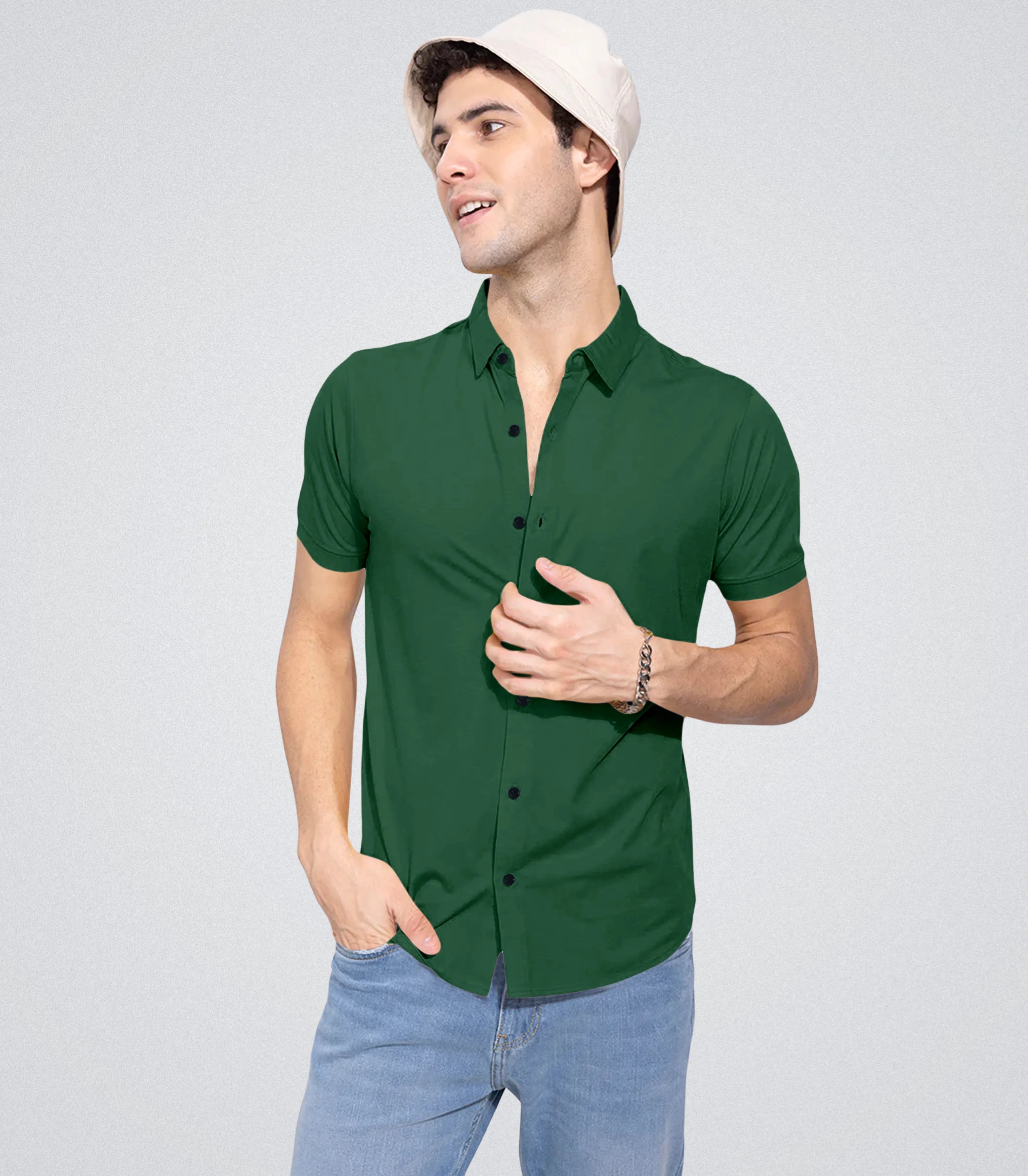 Premium Slim-Fit Lycra Shirt – Green