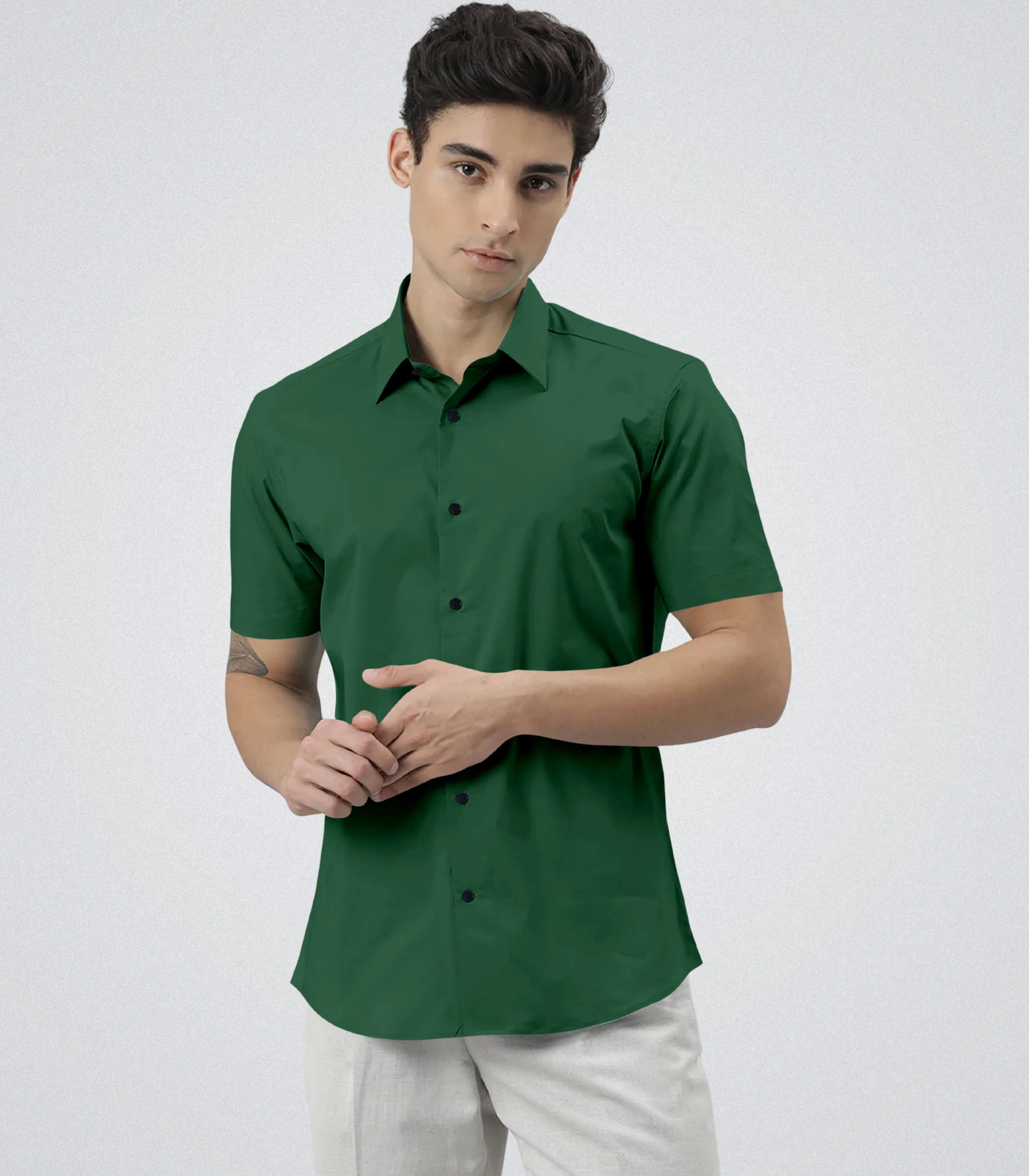 Premium Slim-Fit Lycra Shirt – Green