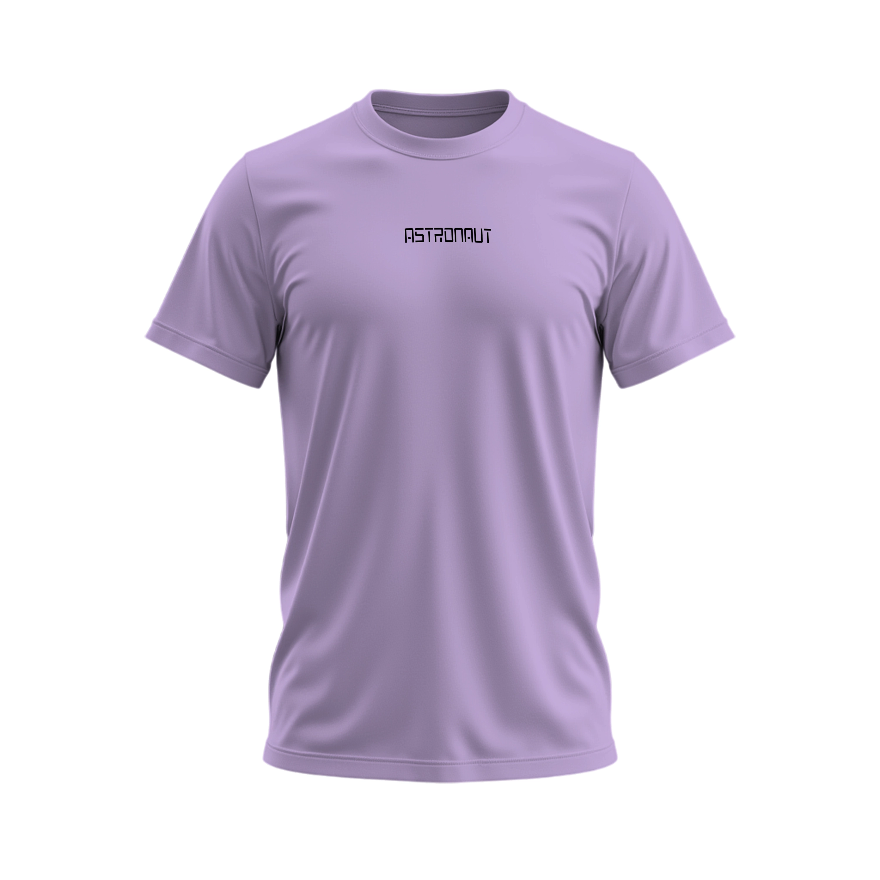 Purple t-shirt with 'Astronaut' logo on a white background