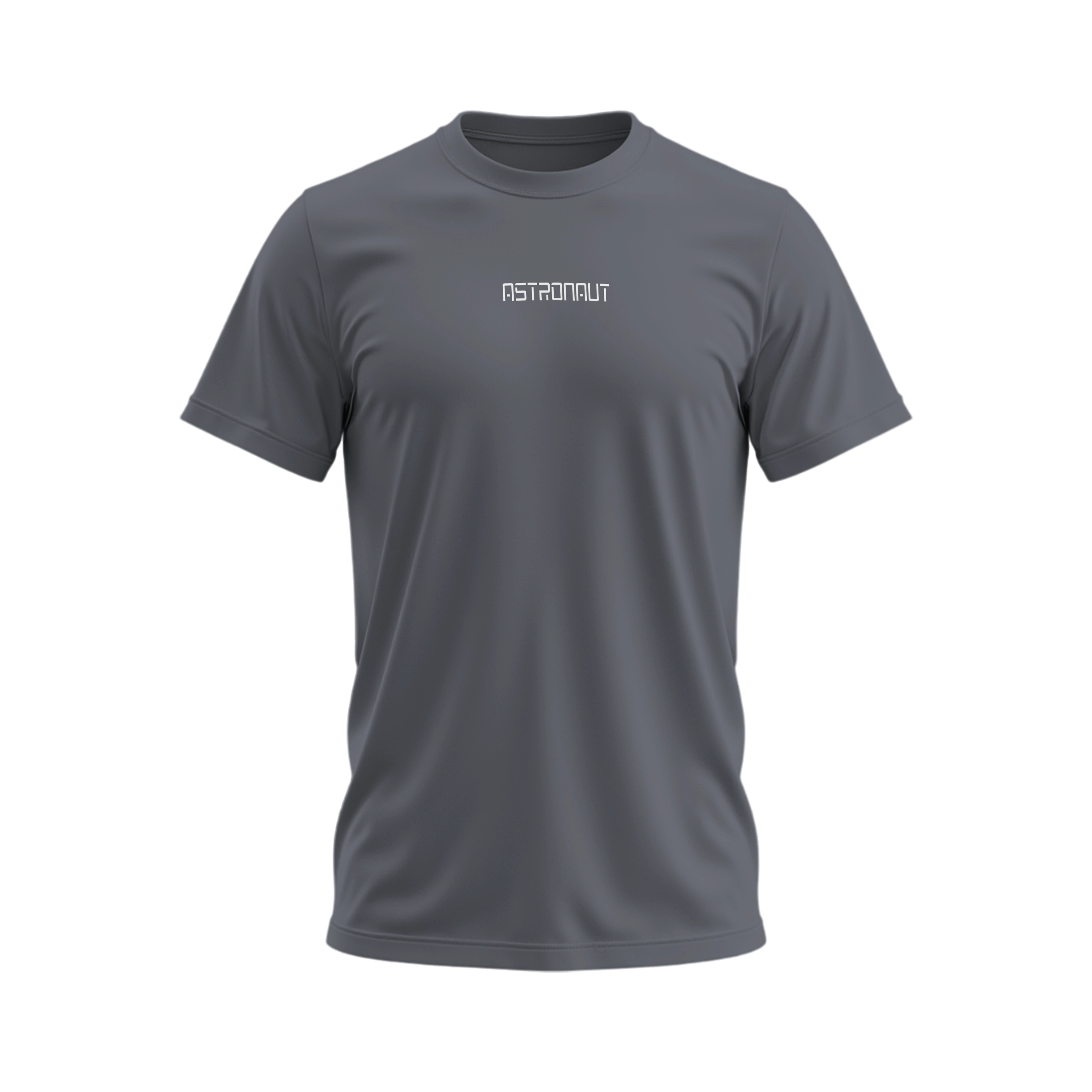 Gray t-shirt with 'Astronaut' logo on a white background