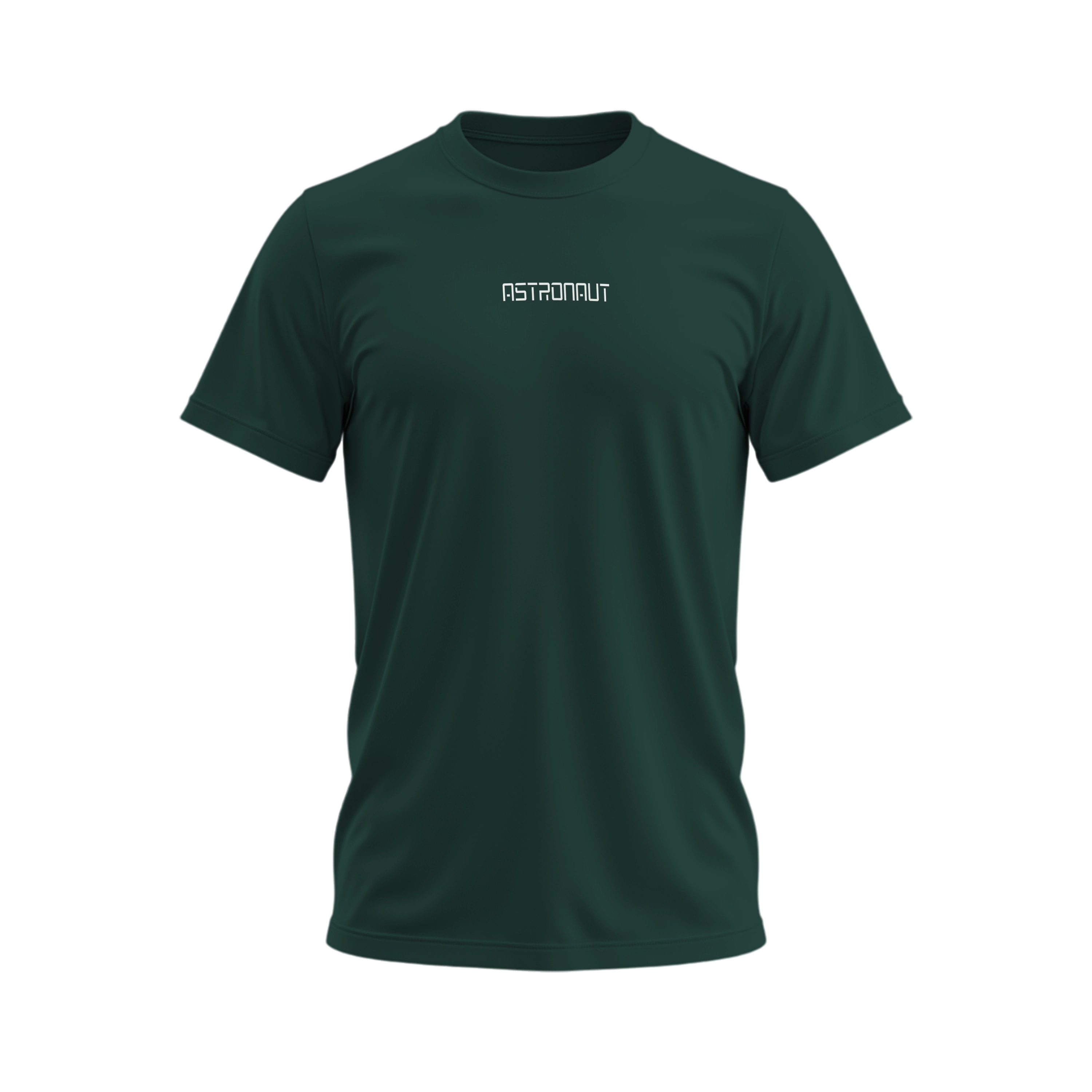Green t-shirt with 'ASTRONAUT' logo on a white background