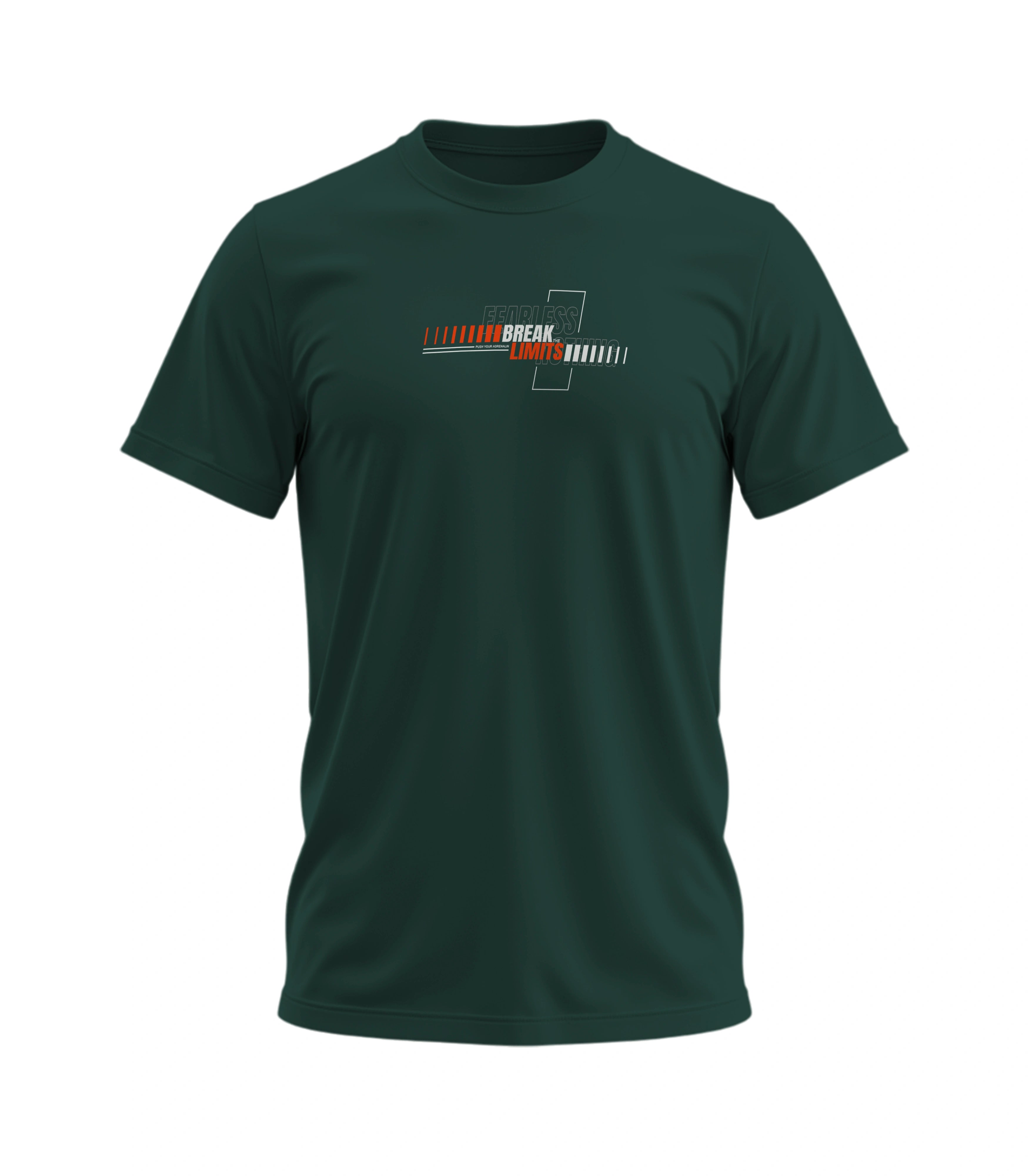 Green t-shirt with a logo on a white background