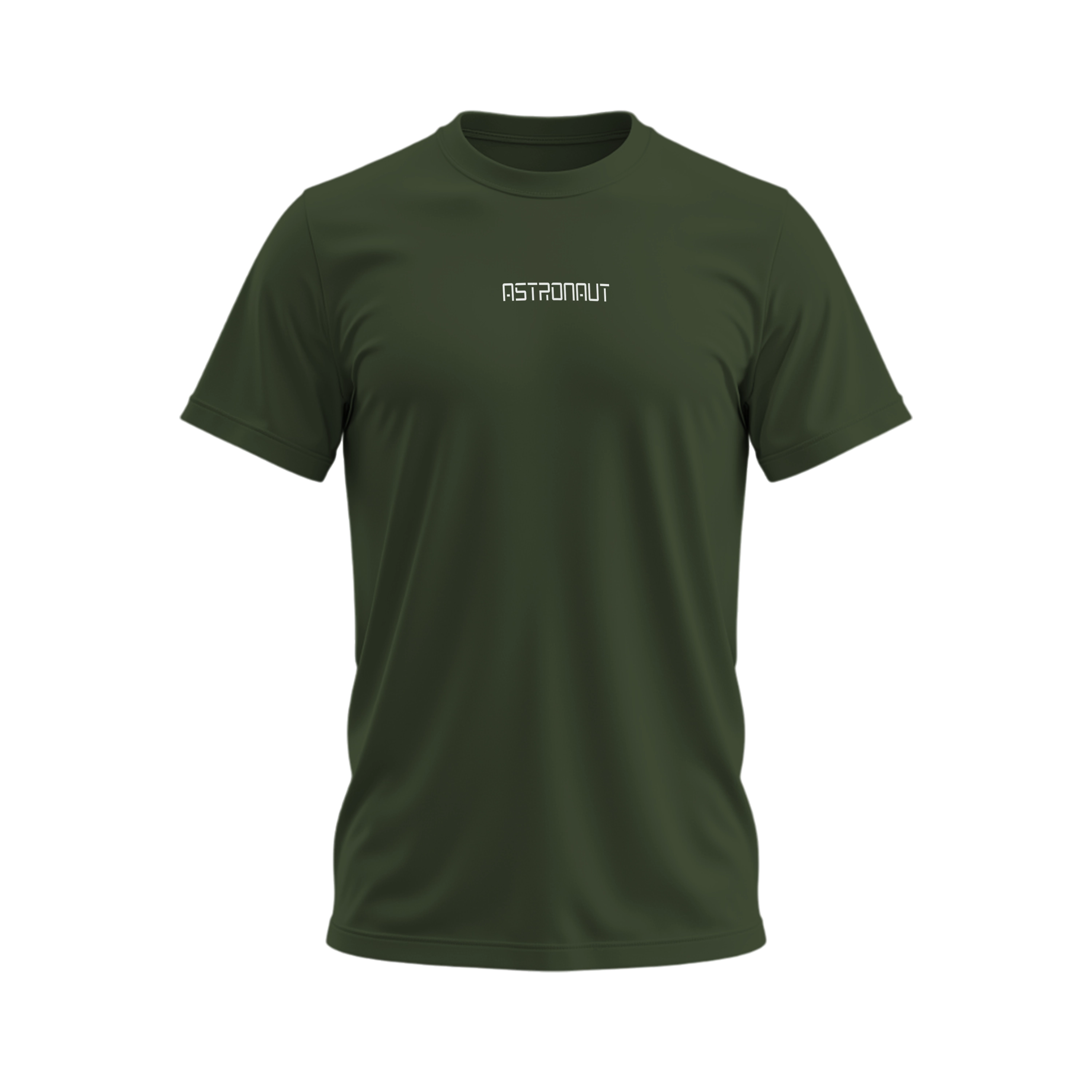 Green t-shirt with 'ASTRONAUT' logo on a white background