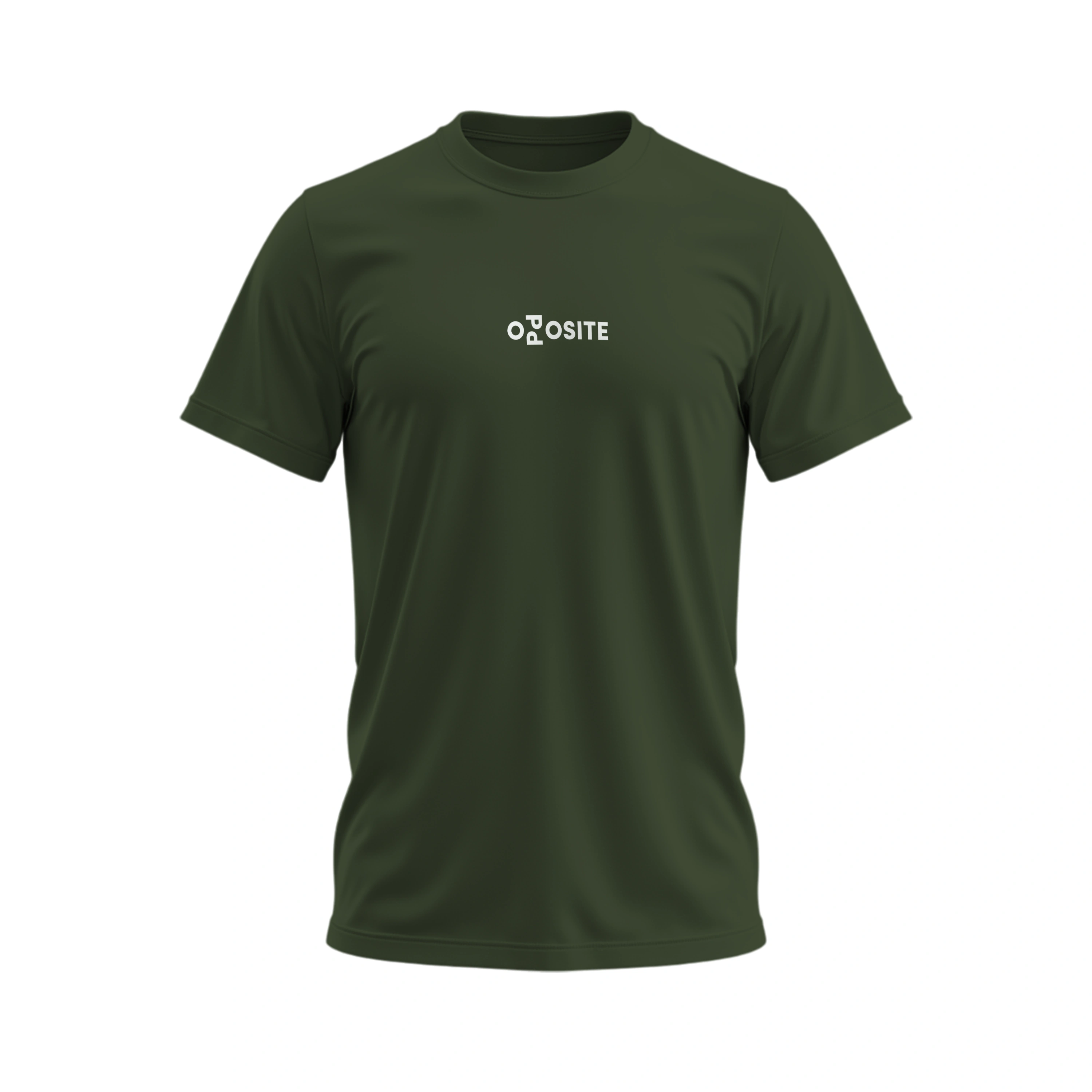 Green t-shirt with a logo on a white background