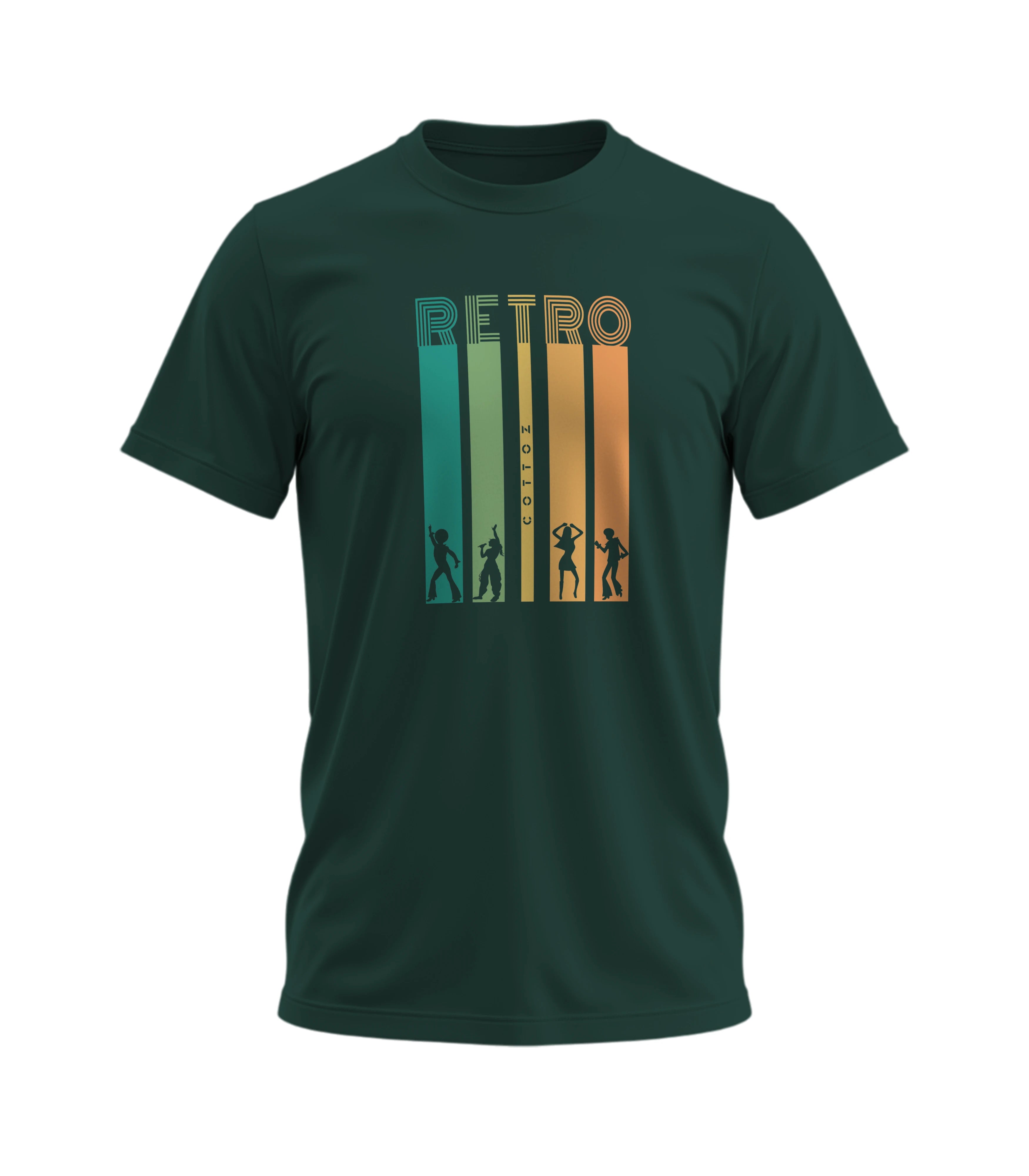 Green t-shirt with 'Retro' design on a white background